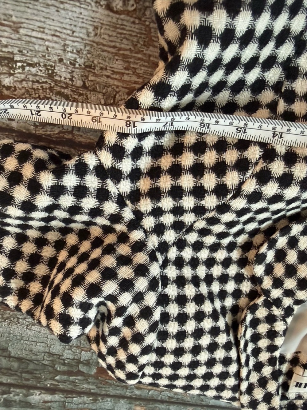 Vintage Joan Leslie Black & White Checked Short Sleeve Blazer - Women 8P - Picture 9 of 12